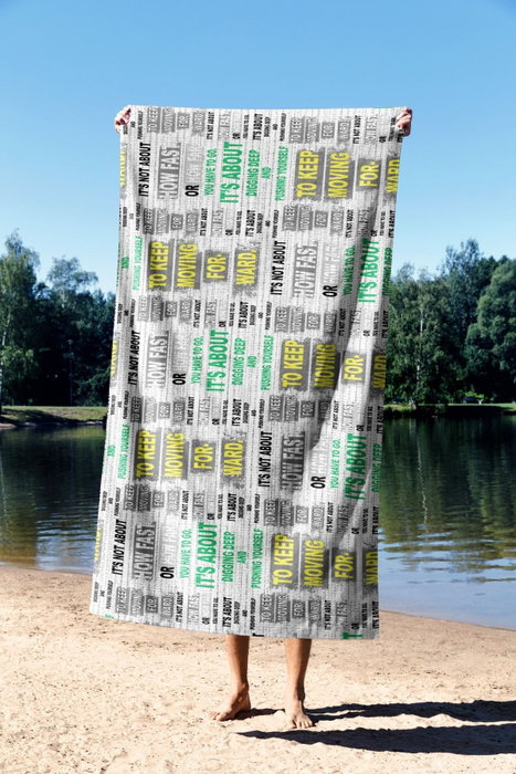 Mijölnir Toalla de Playa Multicolor Microfilamento 70 x 130 cm Keep Moving Faster 70